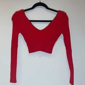 Red long sleeve top